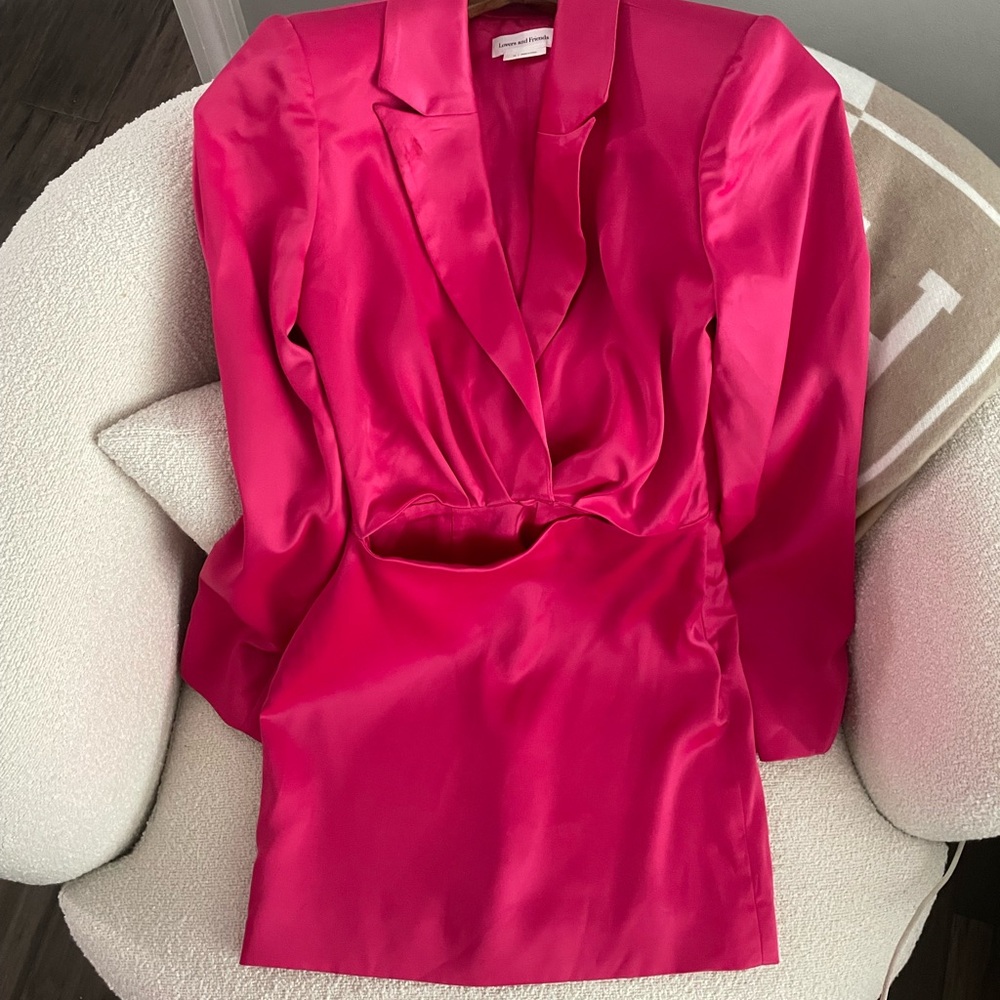 Revolve Lovers and Friends Andie Blazer Dress‎ in Raspberry Pink - Picture 15 of 16